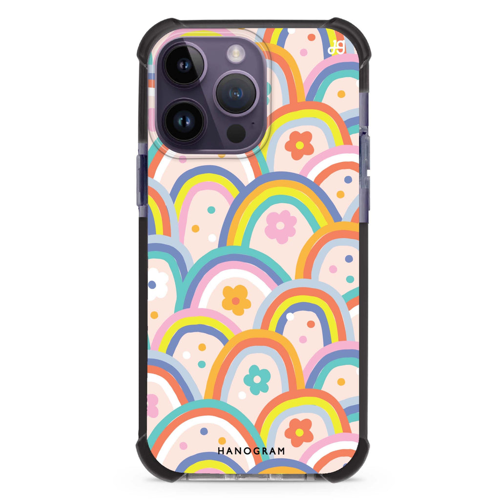 Colourful Rainbow Floral MagSafe Compatible Ultra Shockproof Case