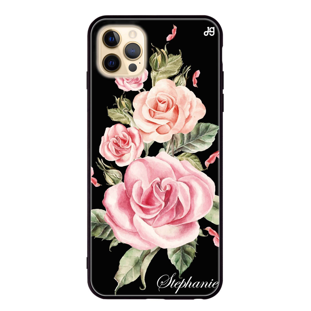 Pink Watercolor Floral iPhone 12 Pro Glass Case