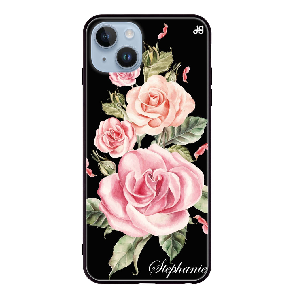 Pink Watercolor Floral iPhone 14 Plus Glass Case