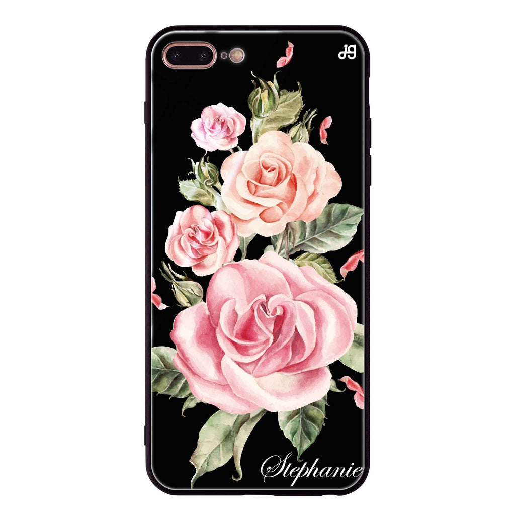 Pink Watercolor Floral iPhone 8 Plus Glass Case