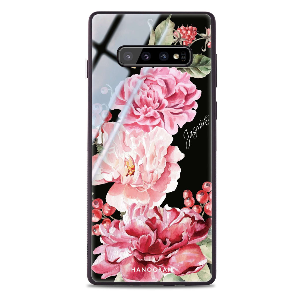 Pretty Watercolor Flowers Samsung S10 Plus Glass Case