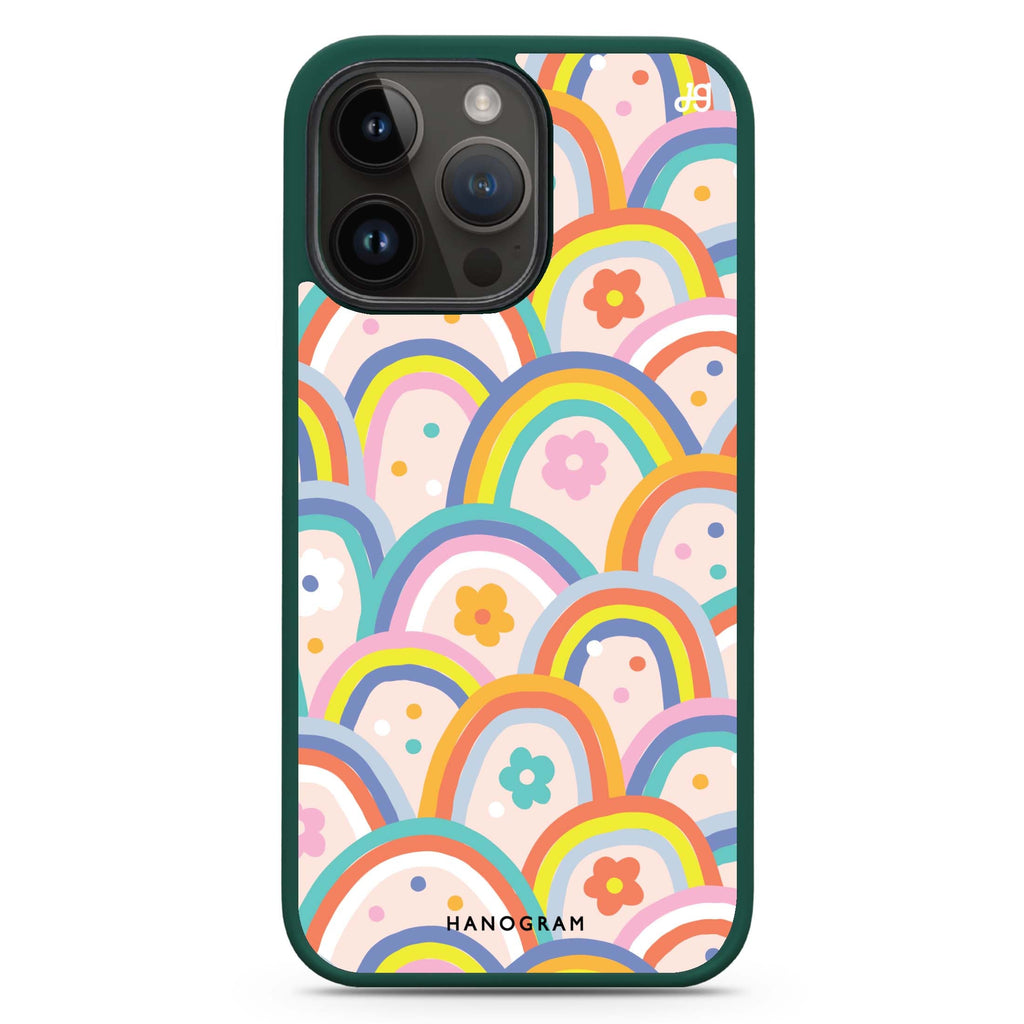 Colourful Rainbow Floral Impact Guard Bumper Case