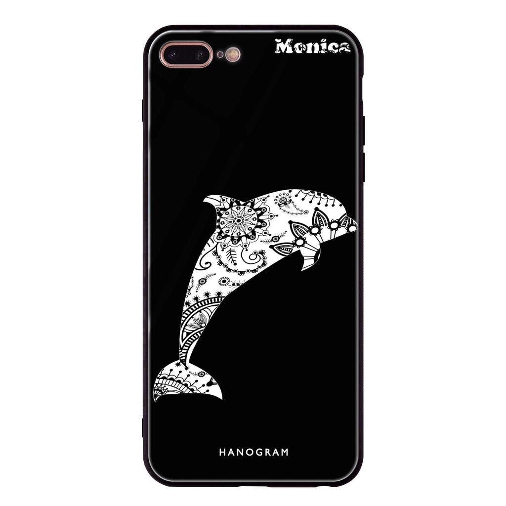 Mandala dolphin iPhone 8 Plus Glass Case