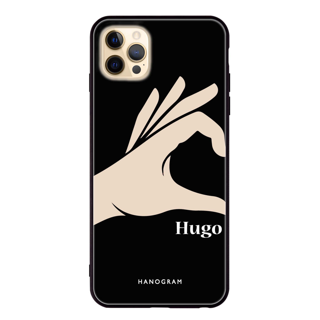 Left Hand heart iPhone 12 Pro Glass Case