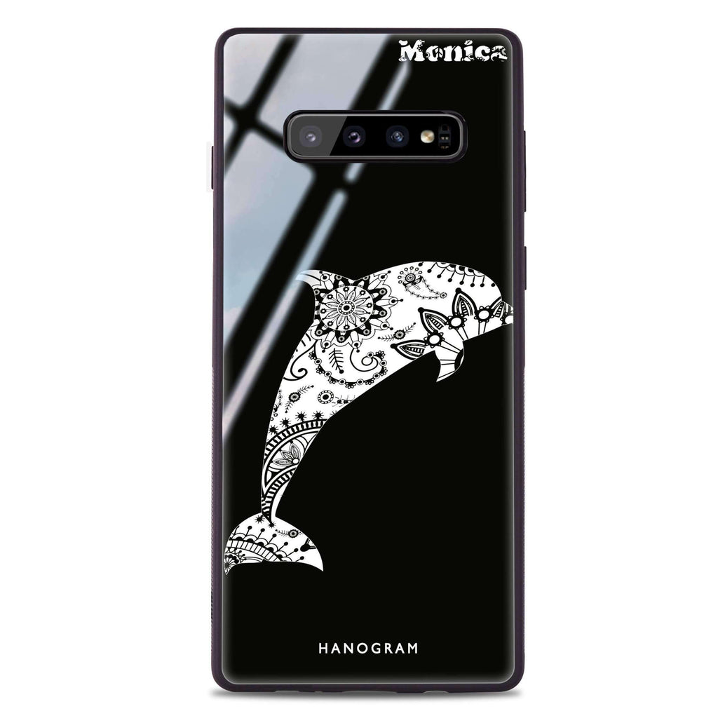 Mandala dolphin Samsung S10 Plus Glass Case