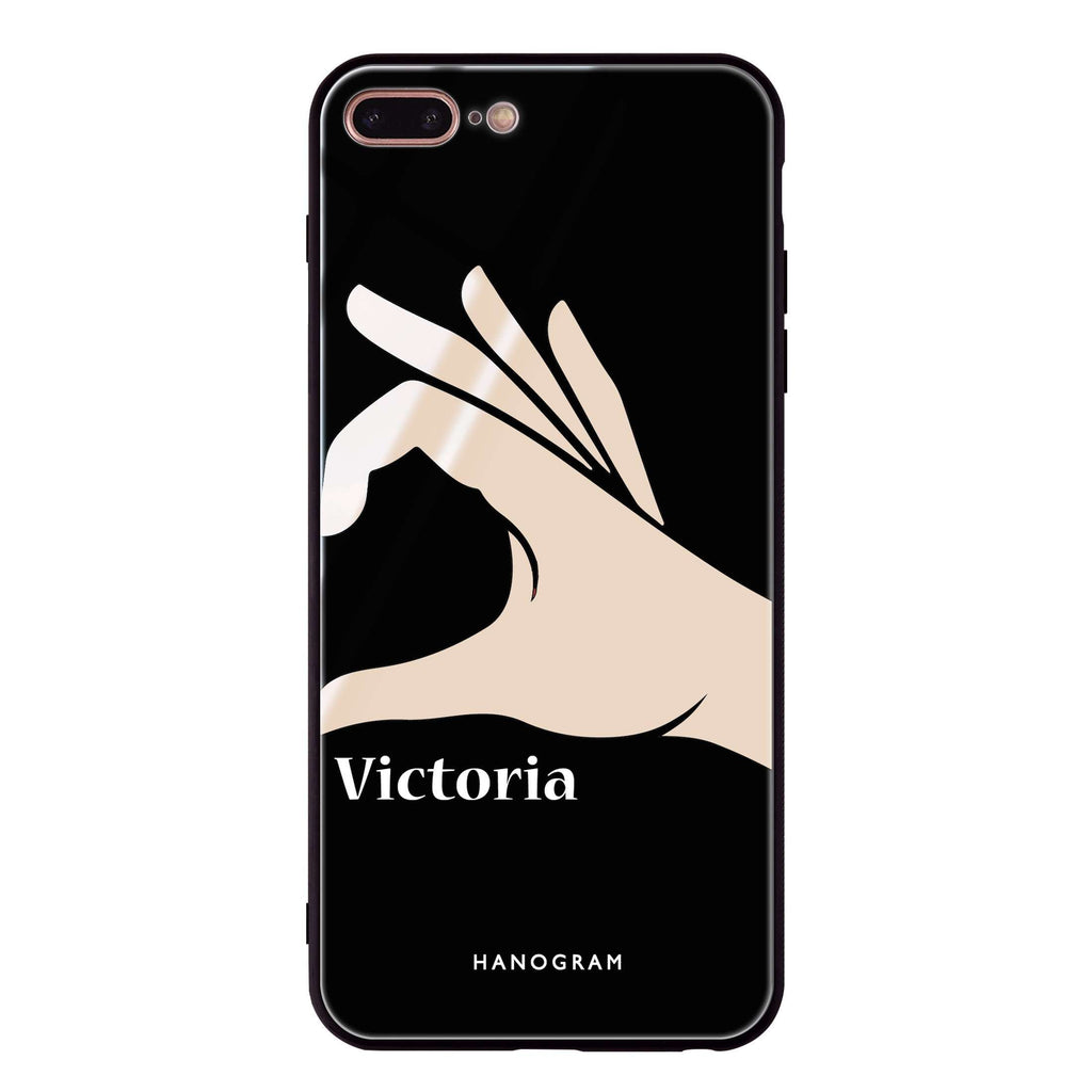 Right Hand heart iPhone 8 Plus Glass Case