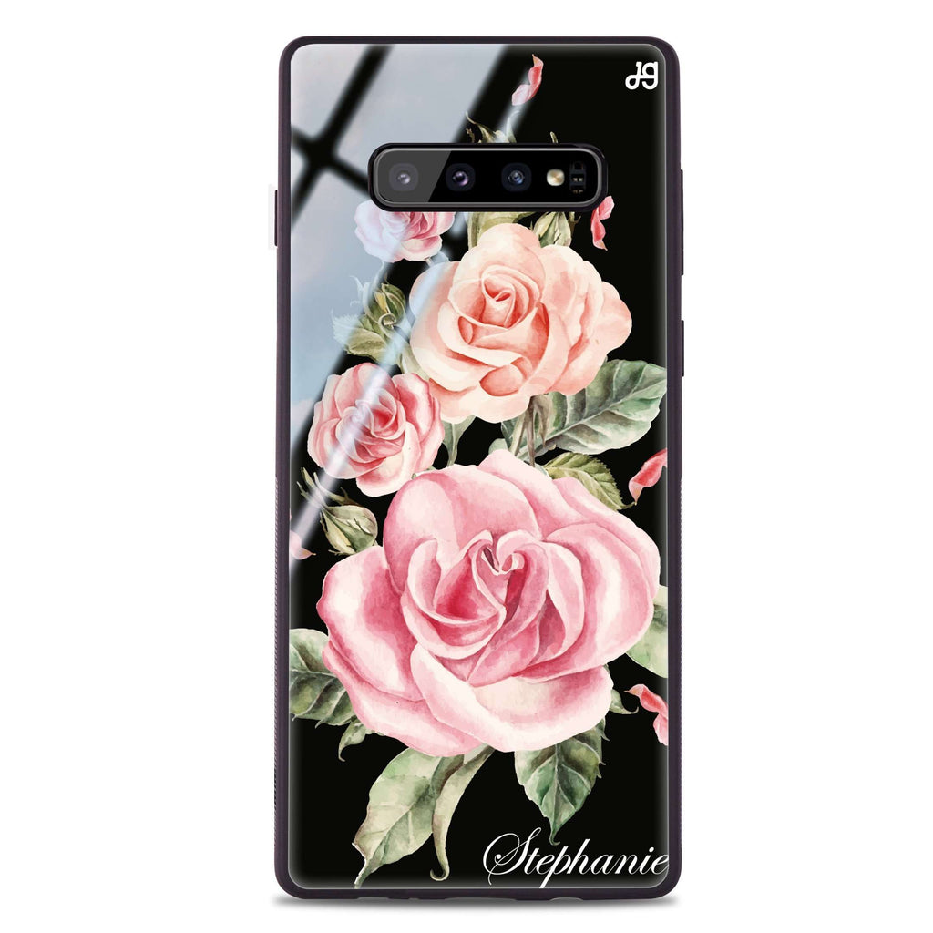 Pink Watercolor Floral Samsung S10 Plus Glass Case