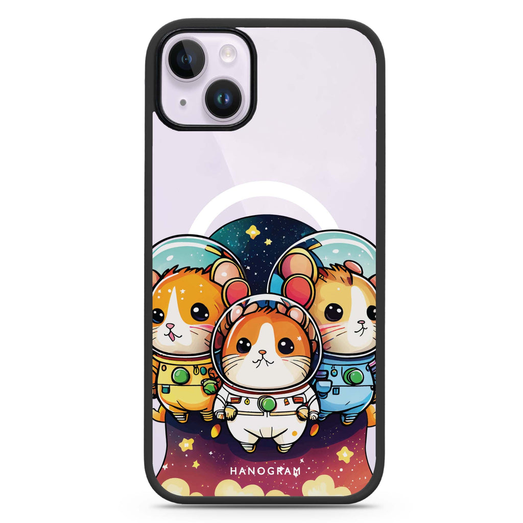 Space squirrels iPhone 14 Plus MagSafe Compatible Impact Guard Bumper Case