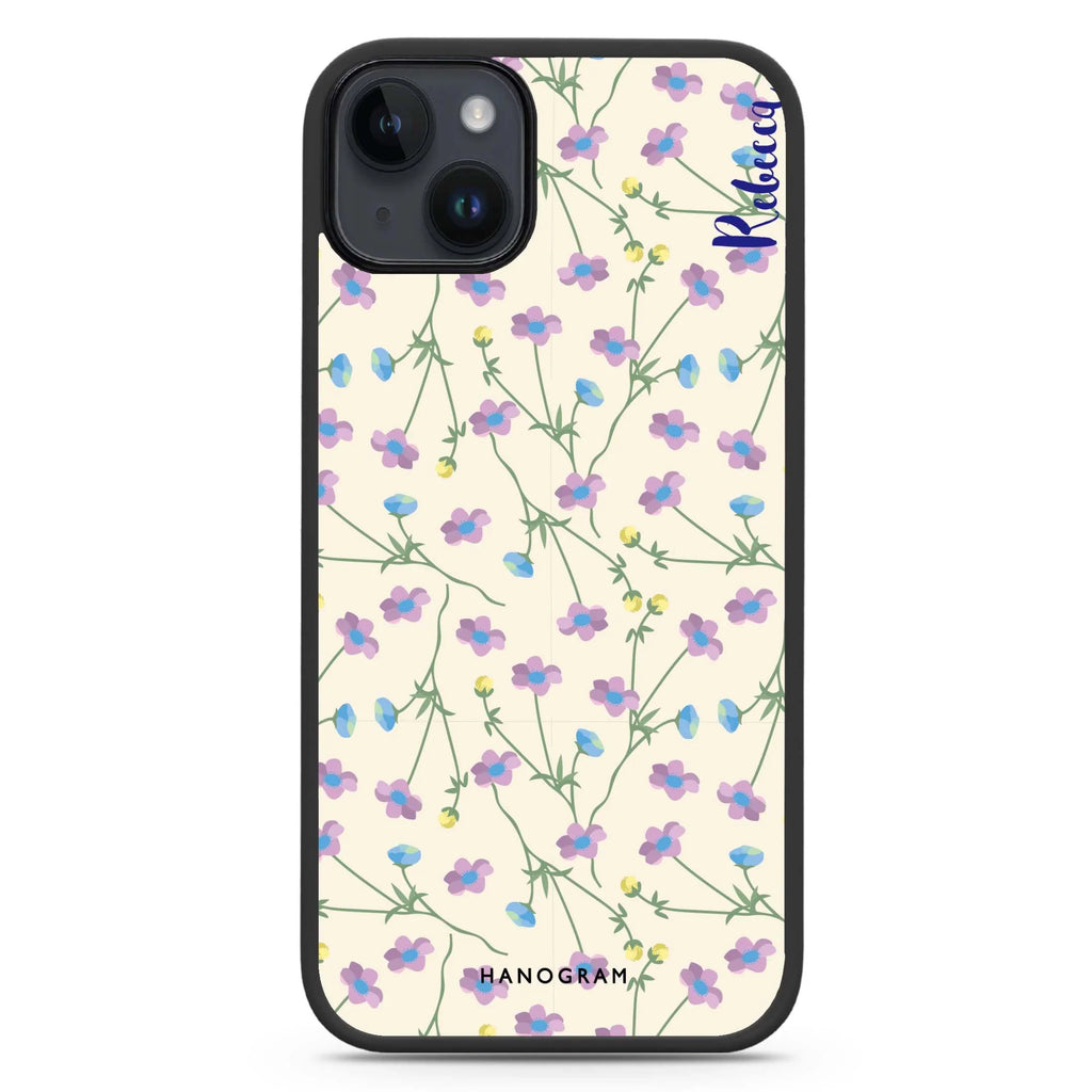 Girly floral iPhone 14 Plus MagSafe Compatible Impact Guard Bumper Case