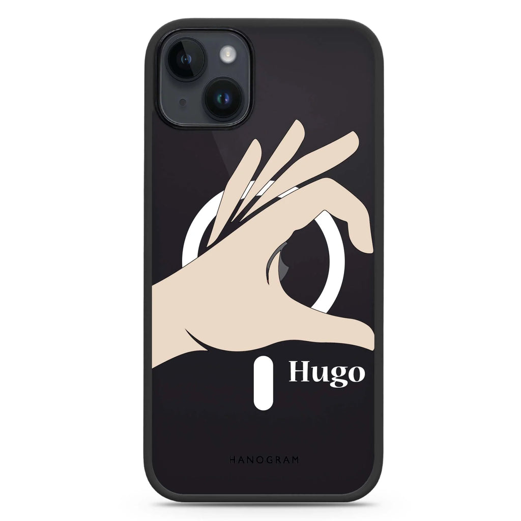 Left Hand heart iPhone 14 Plus MagSafe Compatible Impact Guard Bumper Case