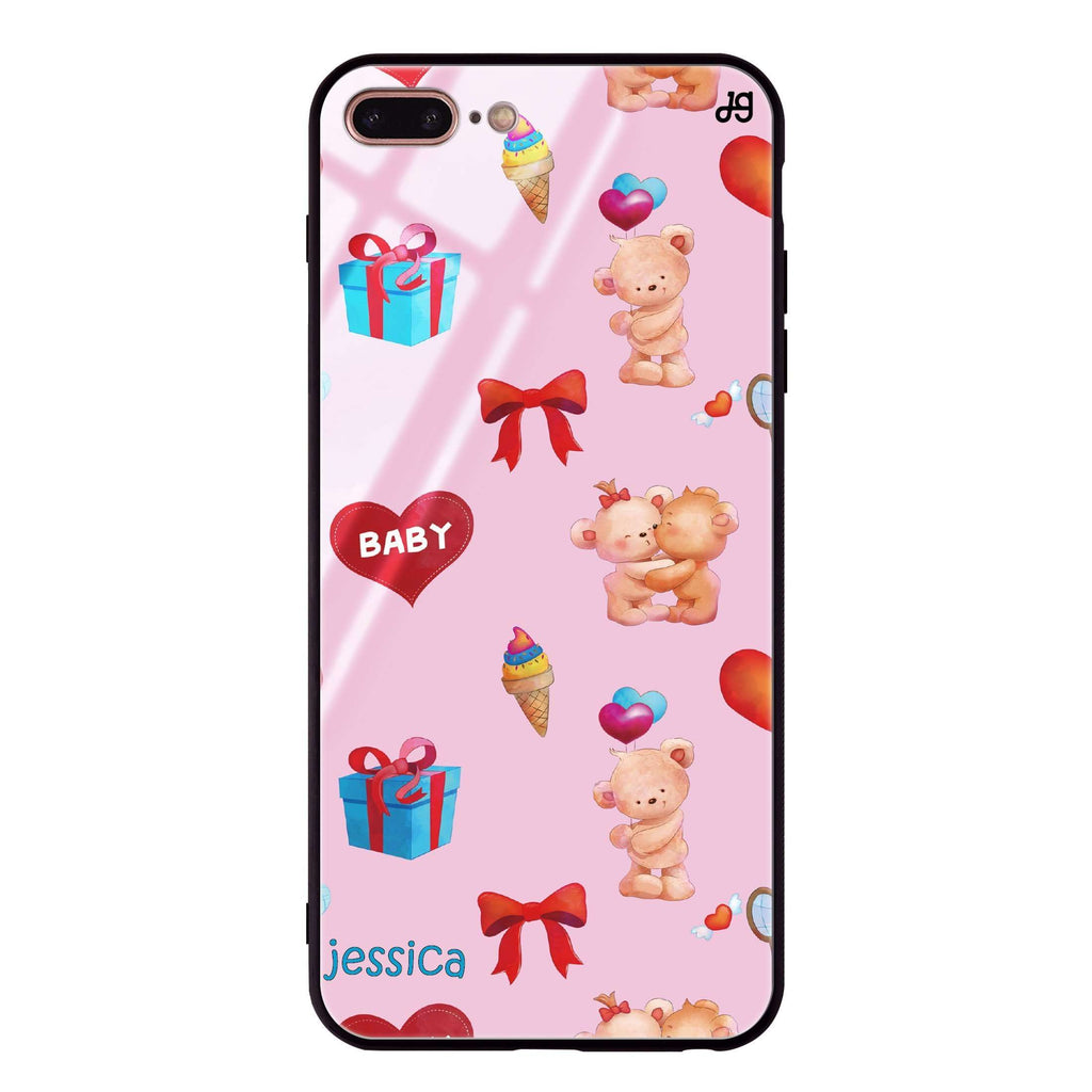 Cute Bear Present iPhone 7 Plus Glass Case
