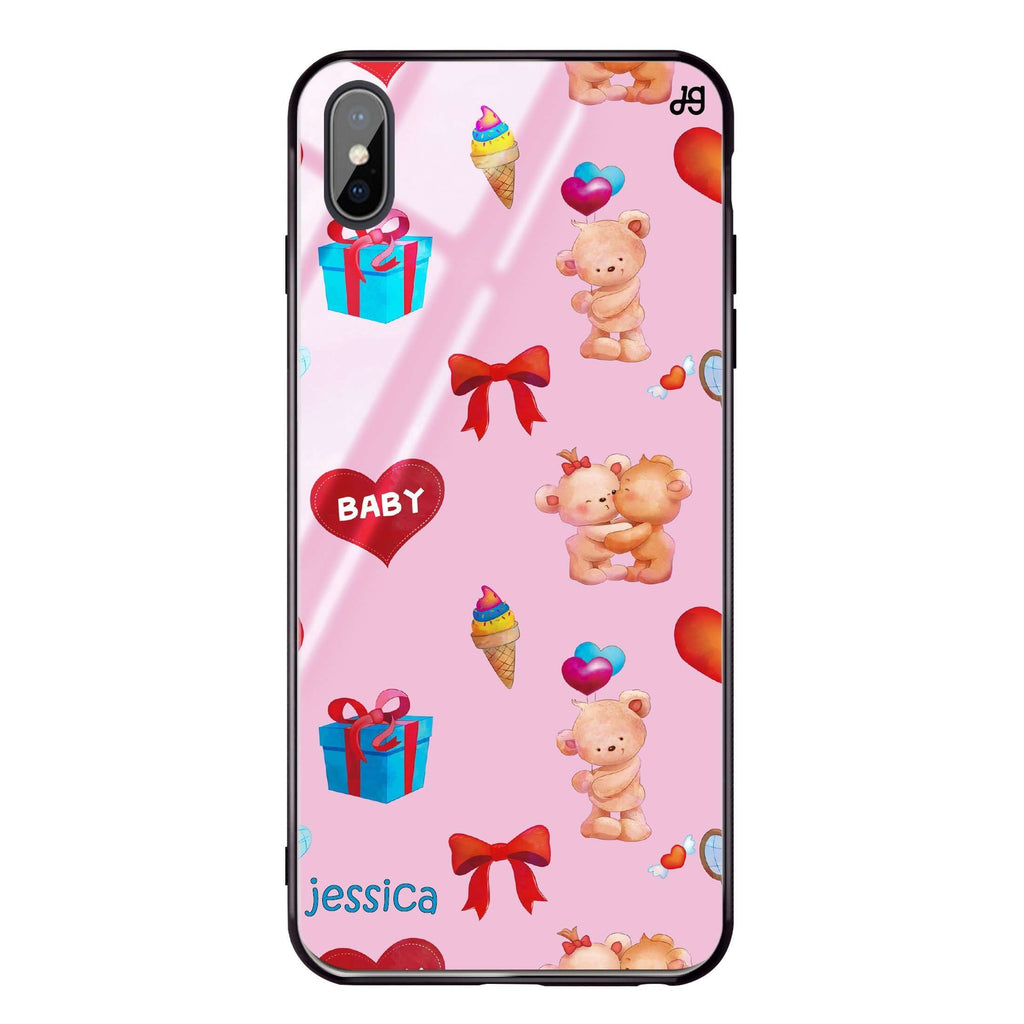 Cute Bear Present iPhone X Glass Case