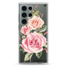 Pink Watercolor personalized name Samsung Galaxy S26/S25/S24/S23/S22 Ultra ultra clear case, transparent design, main view