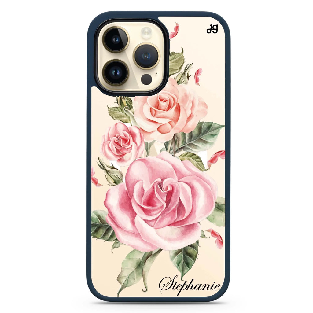 Pink Watercolor Floral MagSafe Compatible Impact Guard Bumper Case