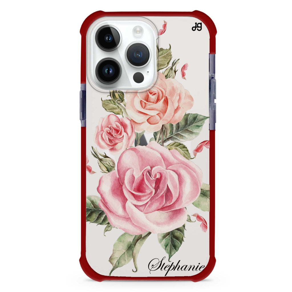 Pink Watercolor Floral MagSafe Compatible Ultra Shockproof Case