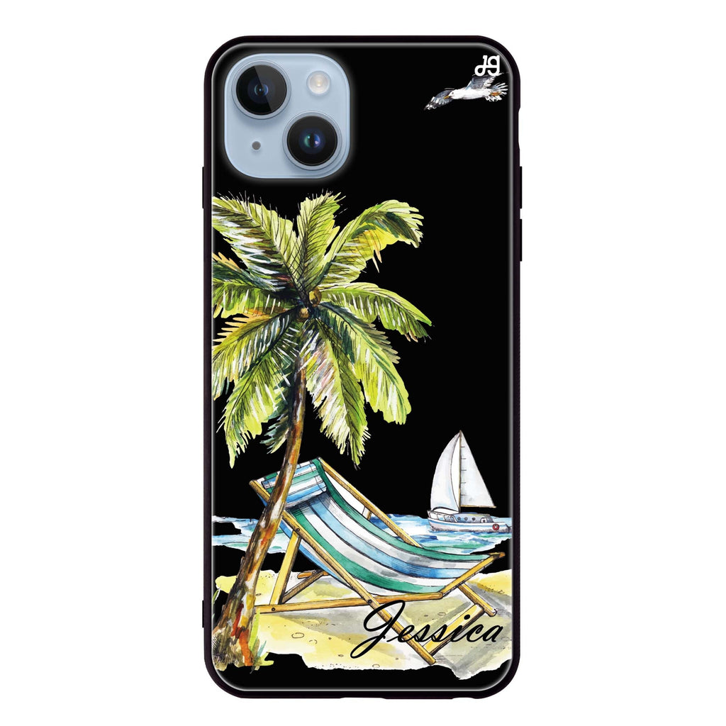 Summer on the beach iPhone 14 Plus Glass Case