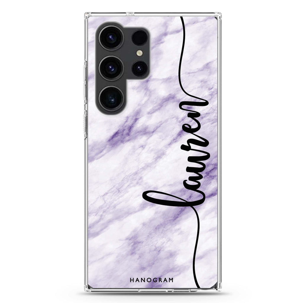 Marble Edition IV personalized name Samsung Galaxy S26/S25/S24/S23/S22 Ultra ultra clear case, transparent design, main view