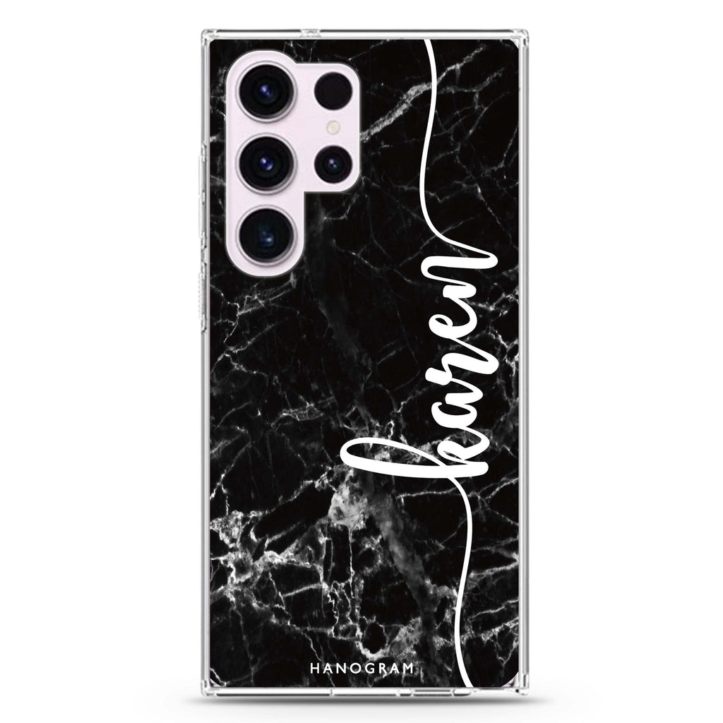 Marble Edition VII personalized name Samsung Galaxy S26/S25/S24/S23/S22 Ultra ultra clear case, transparent design, main view
