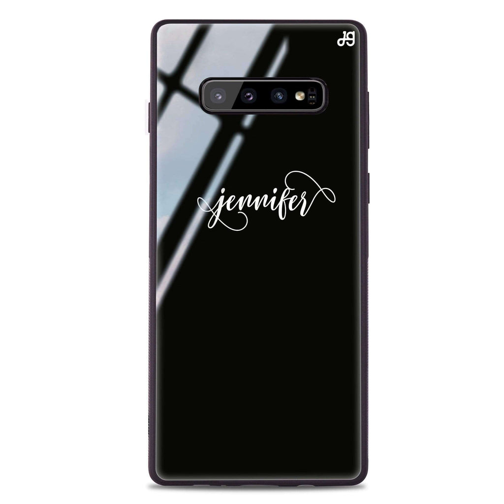 Abstract script writing Samsung S10 Plus Glass Case