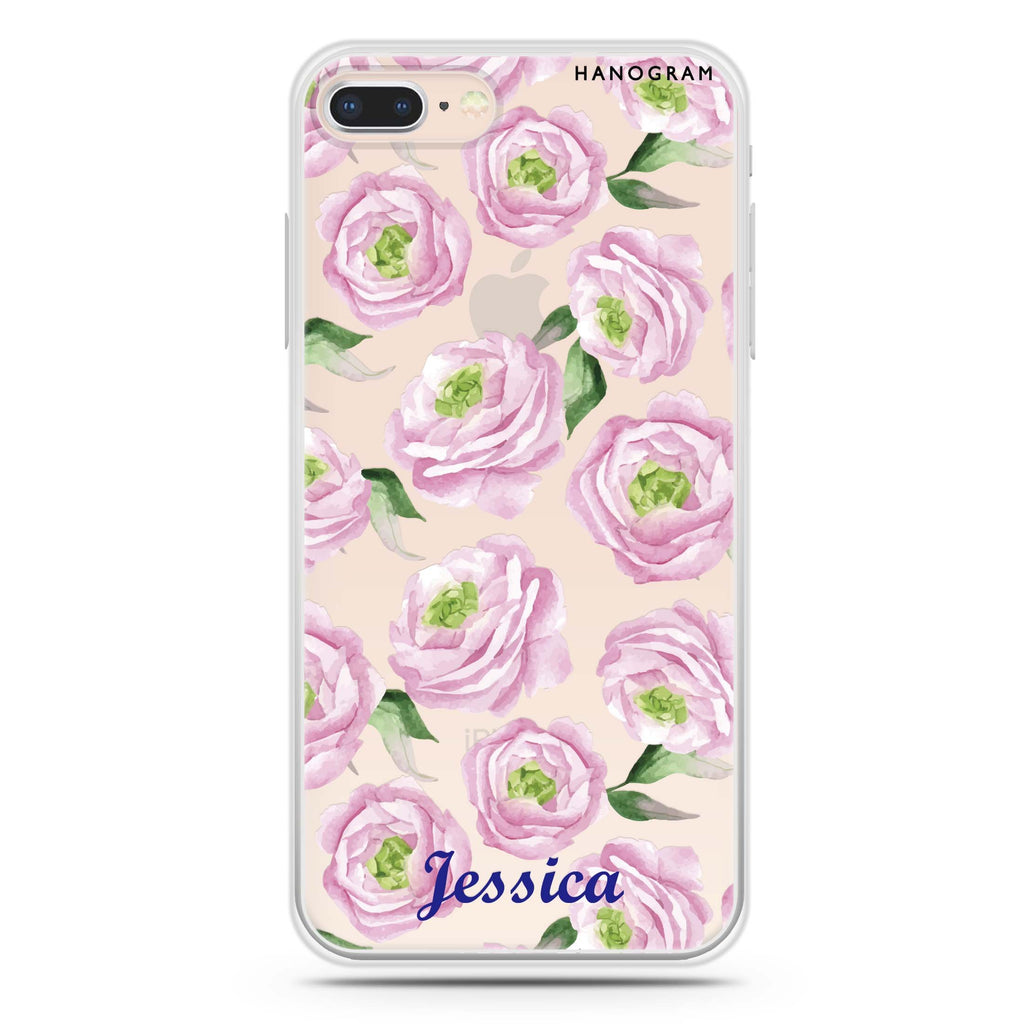 Watercolor pink floral iPhone 7 Plus Ultra Clear Case