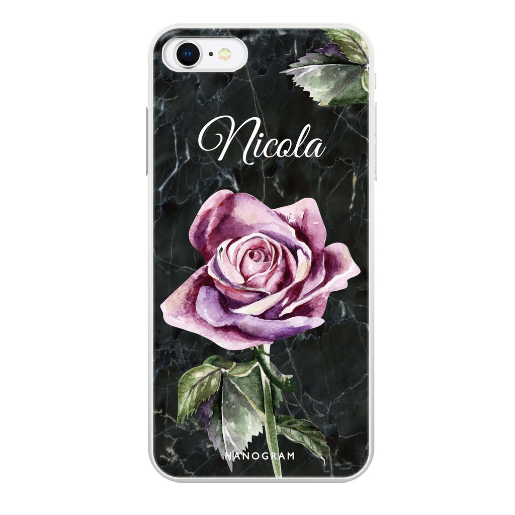 Black Marble Rose iPhone SE Ultra Clear Case