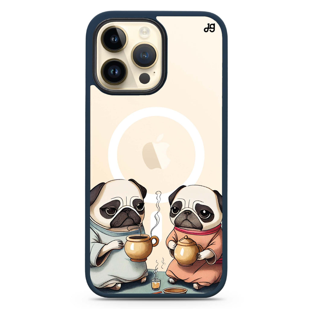 Pug Tea Time MagSafe Compatible Impact Guard Bumper Case