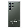 Made with Love personalized name Samsung Galaxy S26/S25/S24/S23/S22 Ultra ultra clear case, transparent design, main view