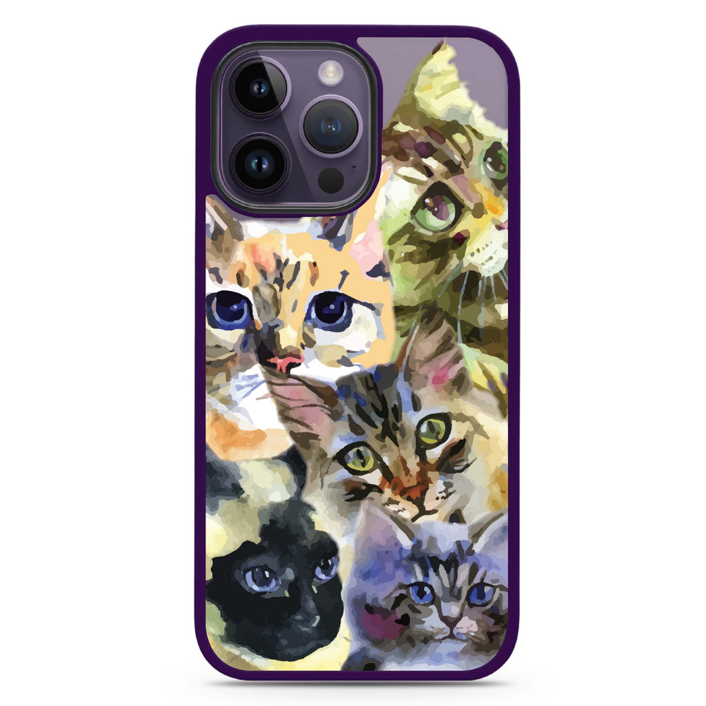 Watercolour Cat MagSafe Compatible Impact Guard Bumper Case