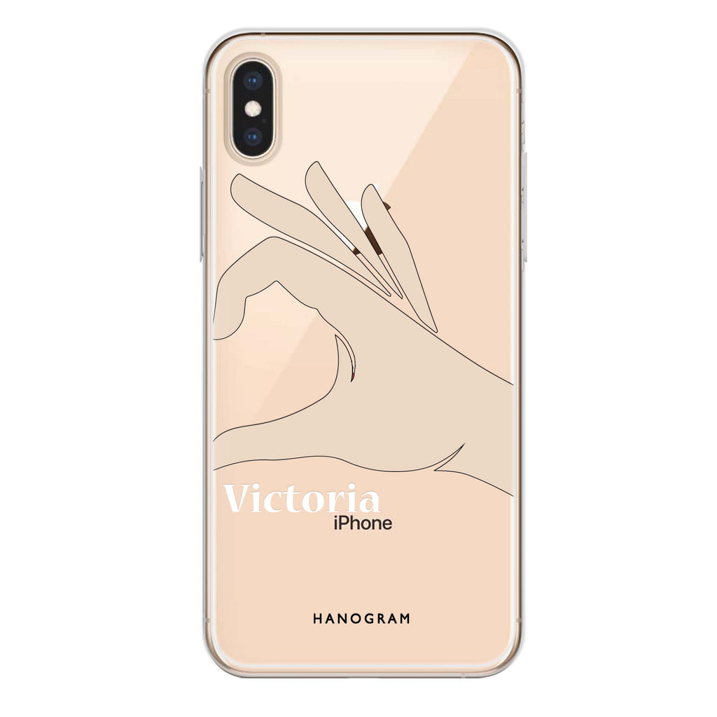 Right Hand heart iPhone XS Max Ultra Clear Case