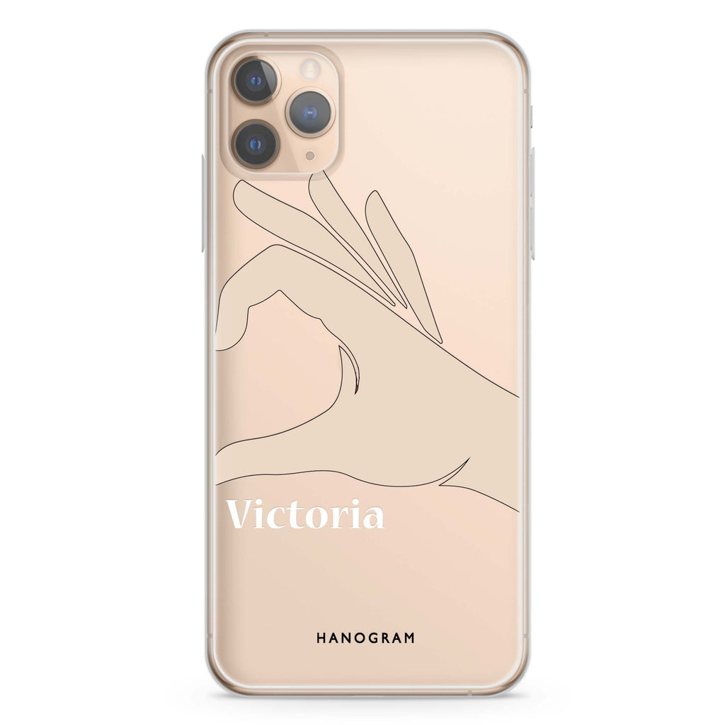 Right Hand heart iPhone 11 Pro Max Ultra Clear Case