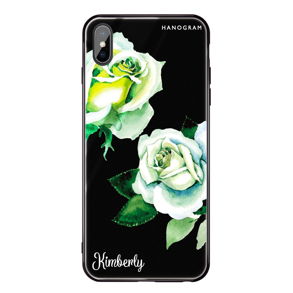 White Rose iPhone XS Max Glass Case