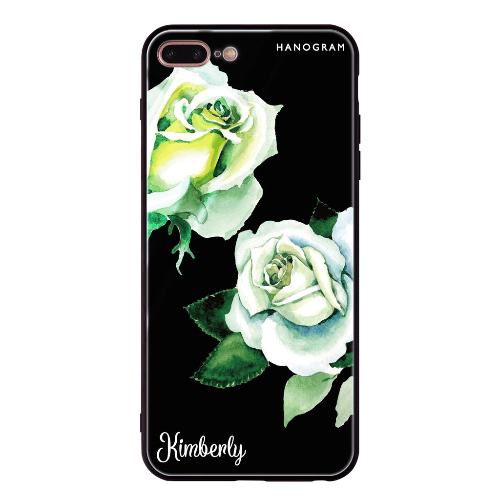White Rose iPhone 8 Plus Glass Case