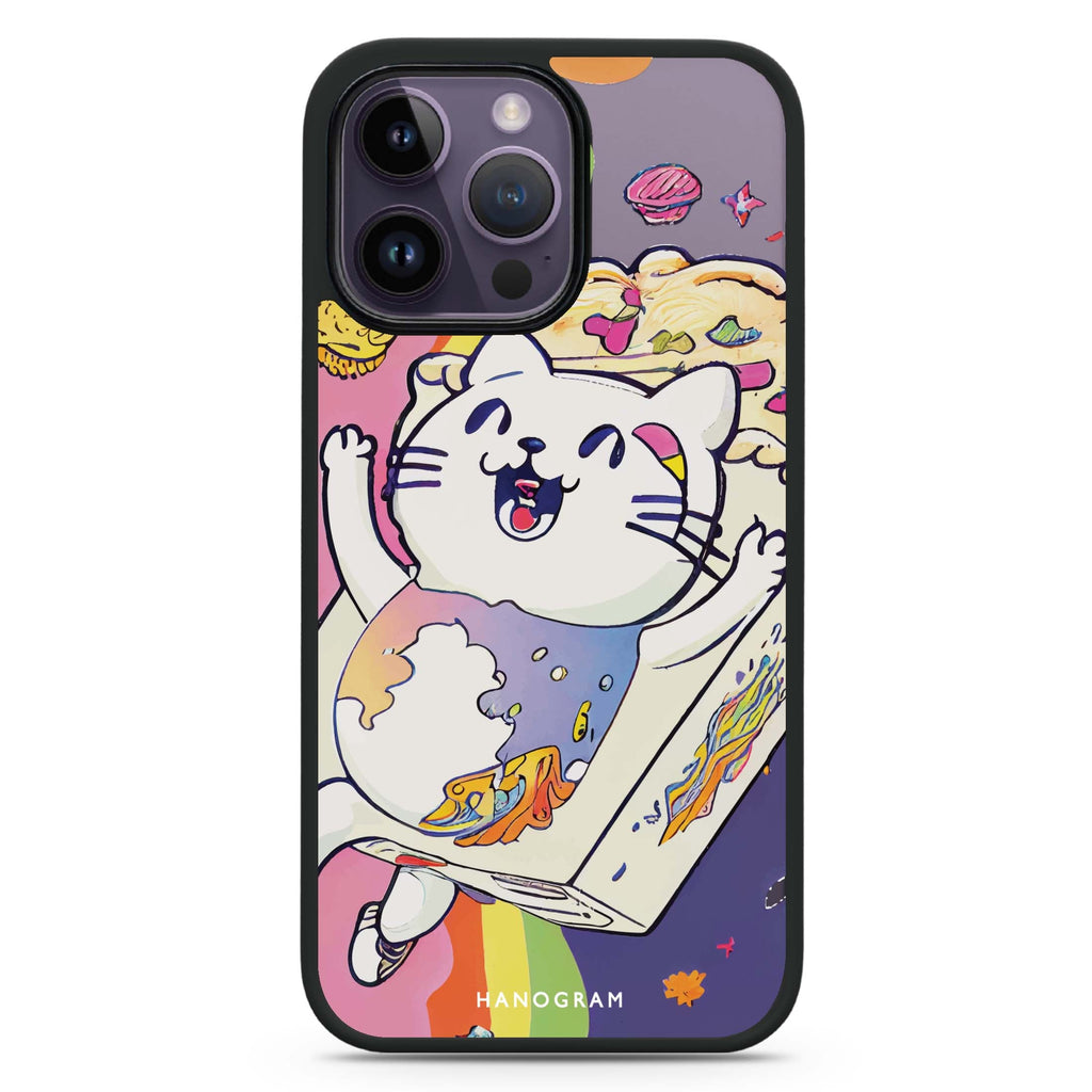 Rainbow Cat MagSafe Compatible Impact Guard Bumper Case