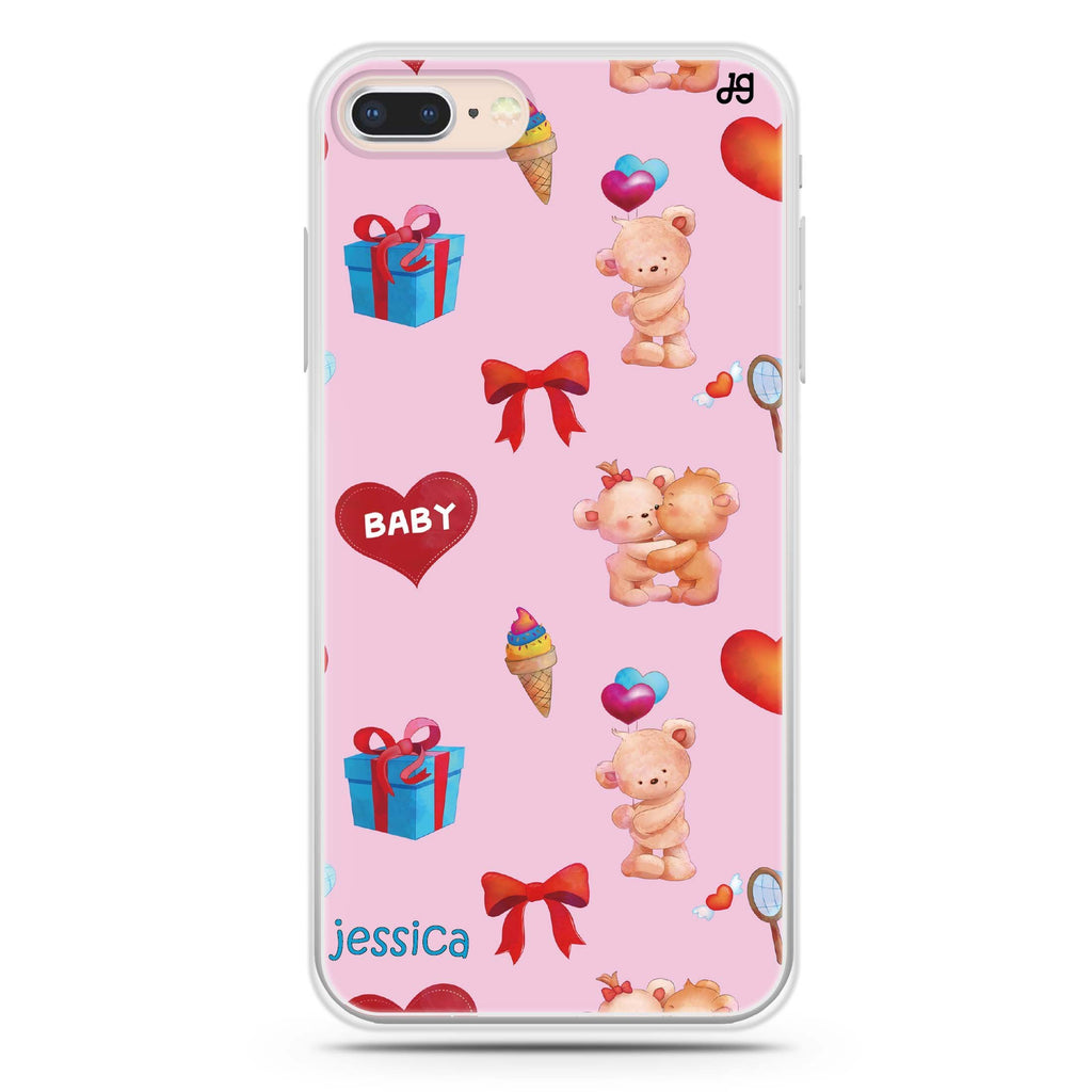 Cute Bear Present iPhone 8 Ultra Clear Case