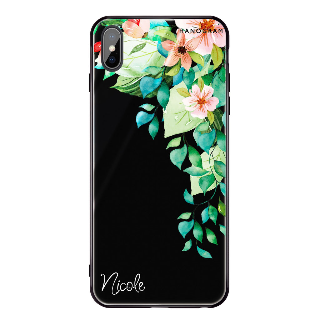 Secret Flower iPhone XS Glass Case