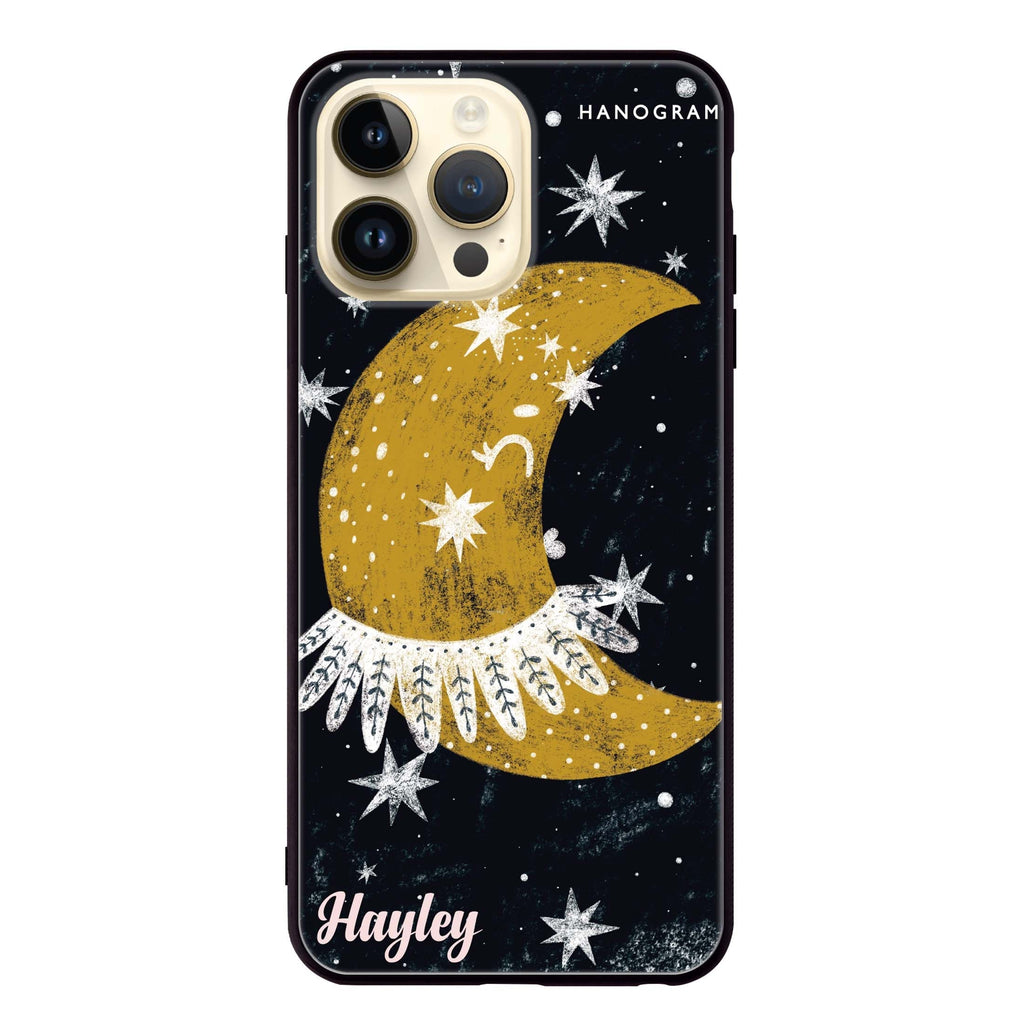 Cute Half Moon Glass Case