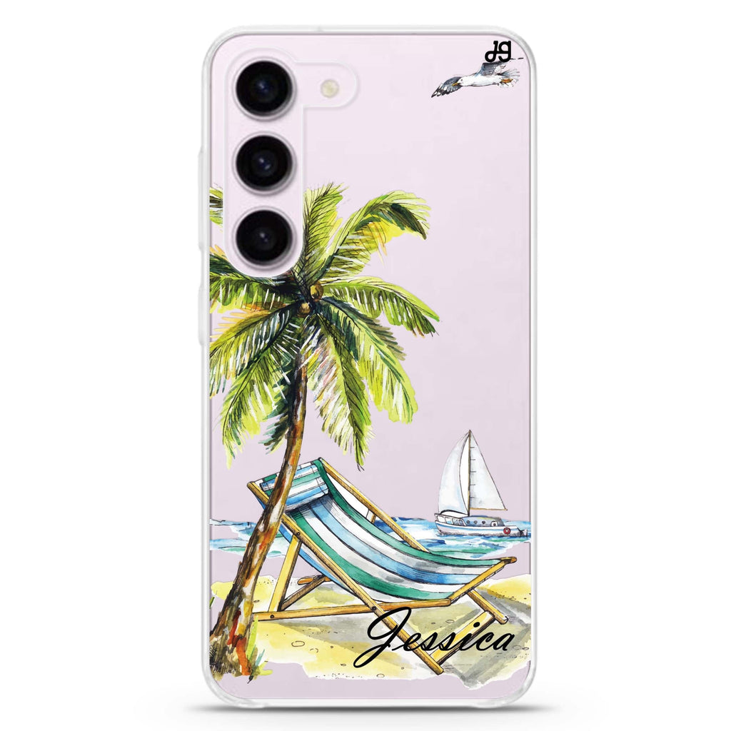 Summer on the beach Galaxy S22+ Ultra Clear Case