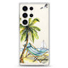 Summer on the personalized name Samsung Galaxy S26/S25/S24/S23/S22 Ultra ultra clear case, transparent design, main view