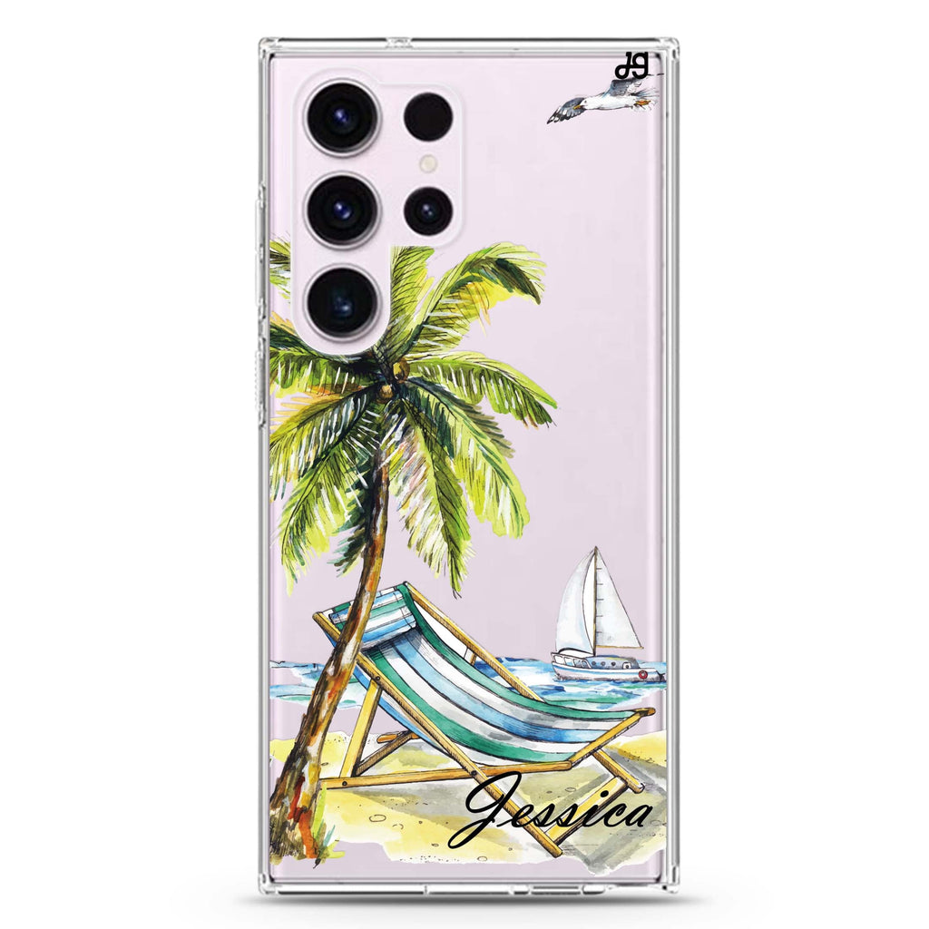 Summer on the beach Ultra Clear Case For Galaxy S23 Ultra