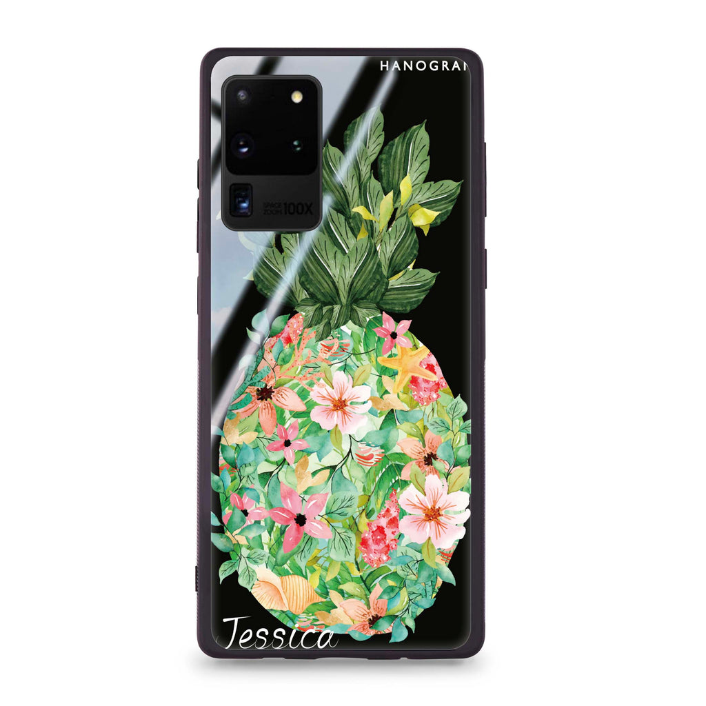 Floral Pineapple Samsung Glass Case