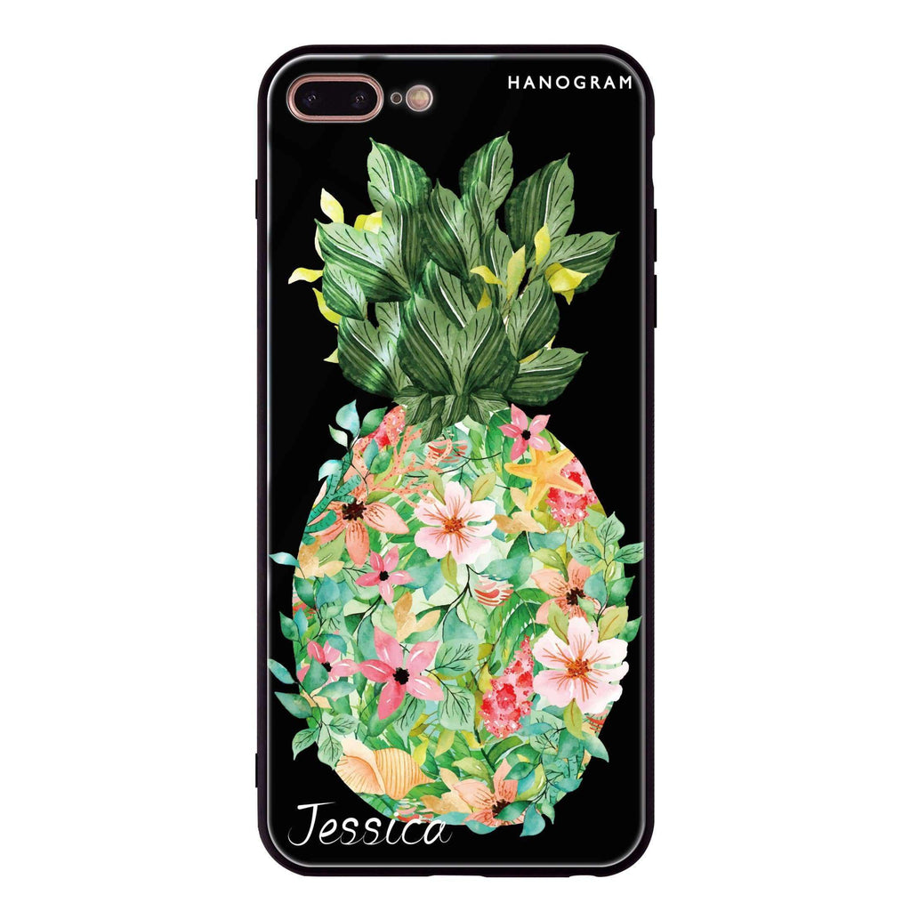 Floral Pineapple iPhone 8 Plus Glass Case