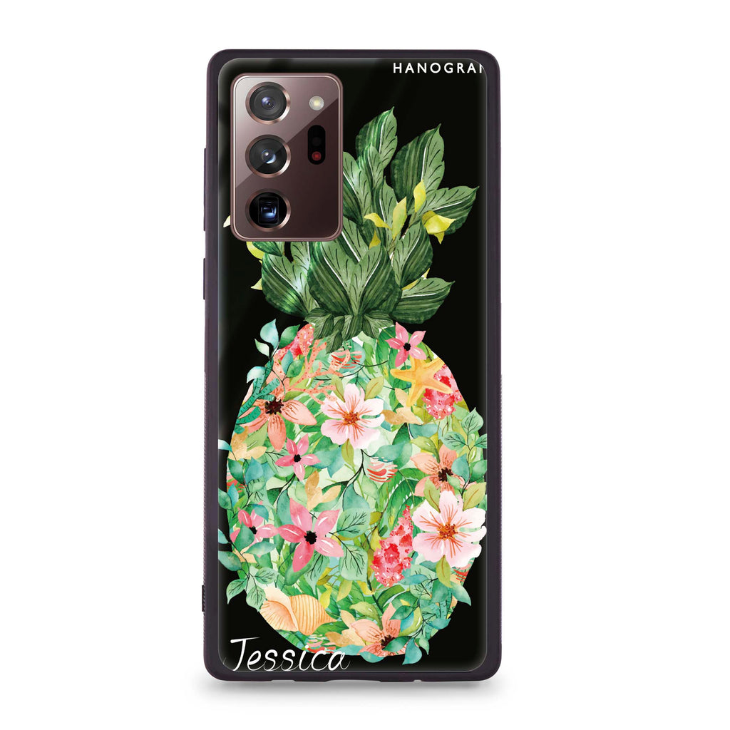 Floral Pineapple Samsung Note 20 Ultra Glass Case