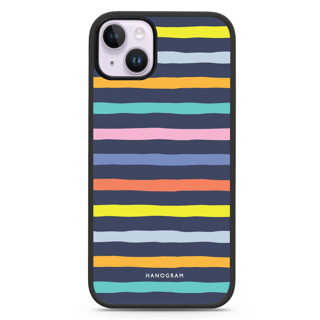 Rainbow Line iPhone 14 Plus MagSafe Compatible Impact Guard Bumper Case