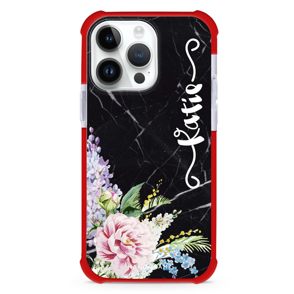 Floral & Black Marble Ultra Shockproof Case