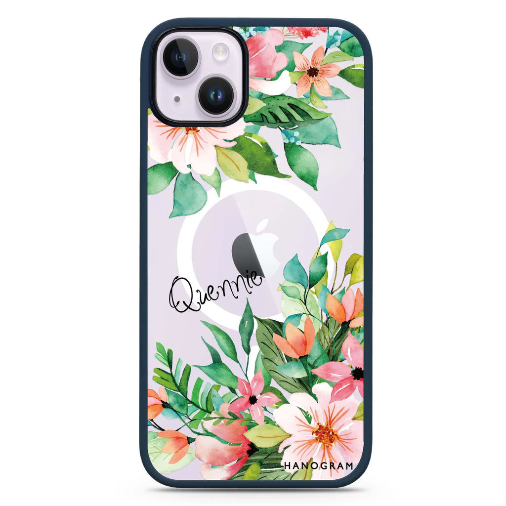 Flower Inspiration iPhone 14 Plus MagSafe Compatible Impact Guard Bumper Case
