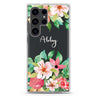 Floral Life personalized name Samsung Galaxy S26/S25/S24/S23/S22 Ultra ultra clear case, transparent design, main view