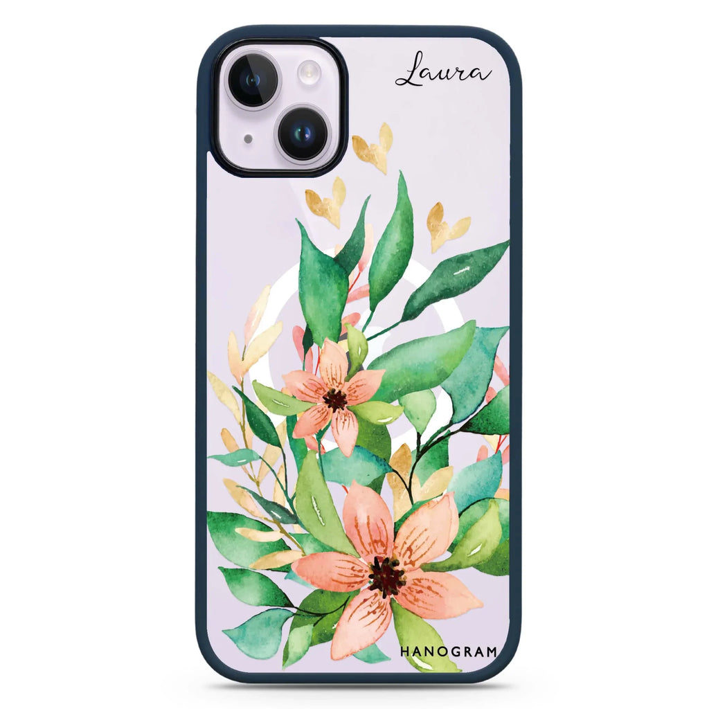 Floral Bloom iPhone 14 Plus MagSafe Compatible Impact Guard Bumper Case