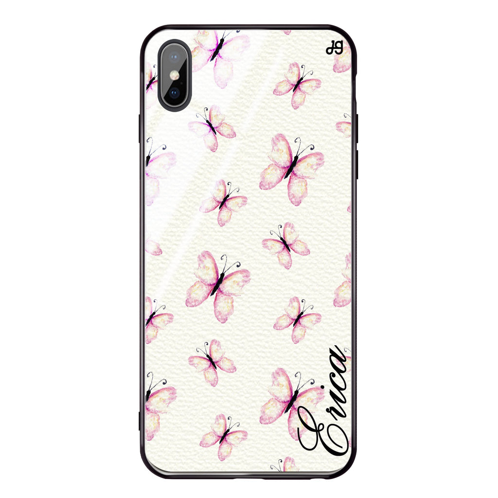 Vintage Butterfly iPhone XS Glass Case