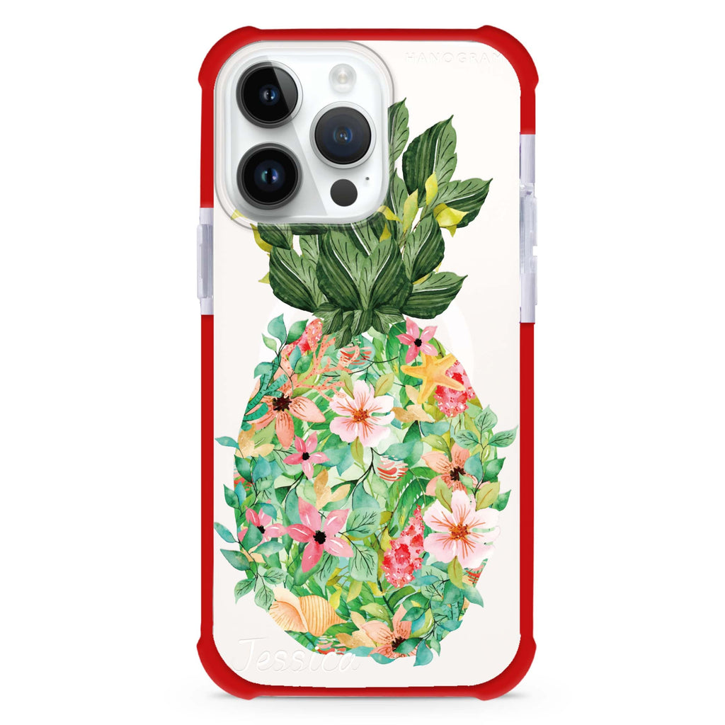 Floral Pineapple MagSafe Compatible Ultra Shockproof Case