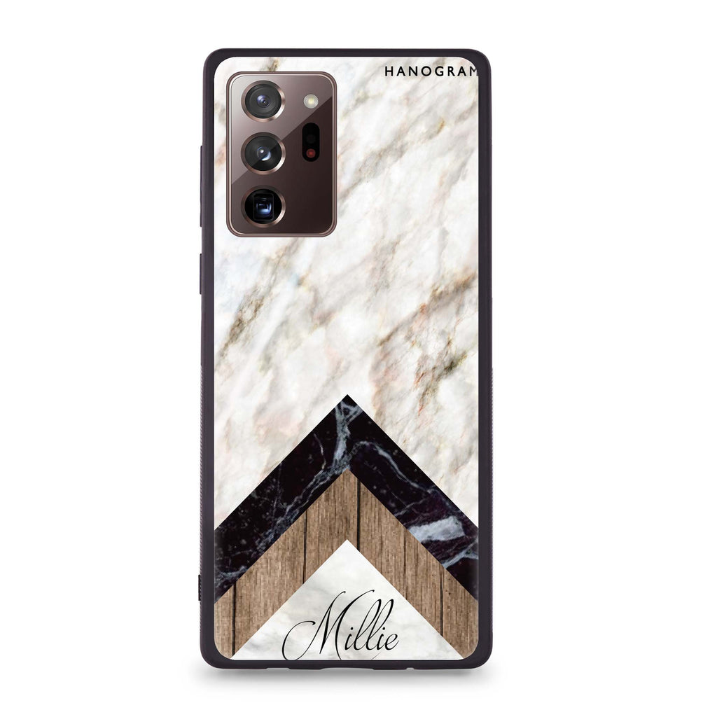 Marble & Wood Samsung Note 20 Ultra Glass Case